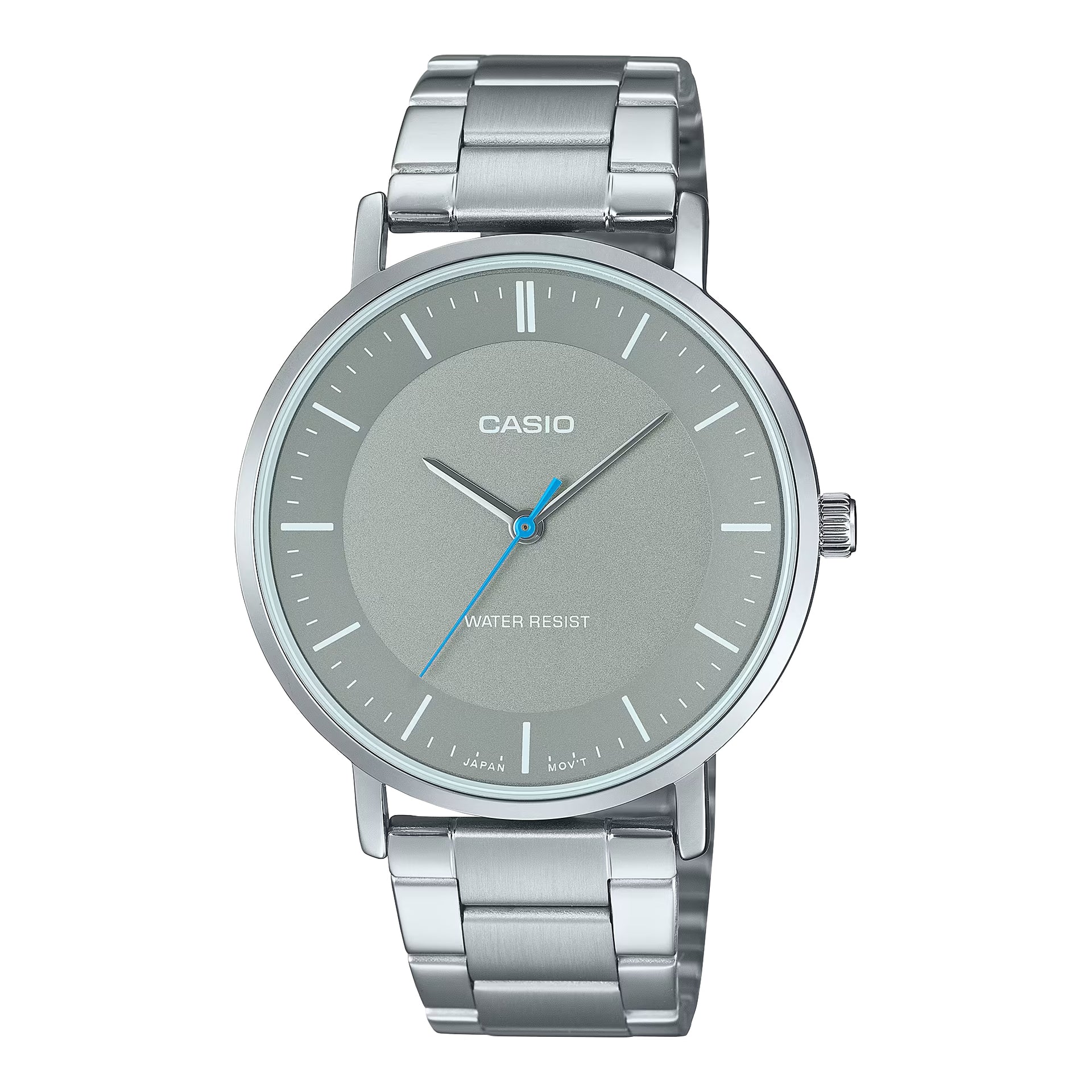 Casio Men’s Men's Gray Dial Minimalist Stainless Steel Watch - MTP-VT04D-8EDF
