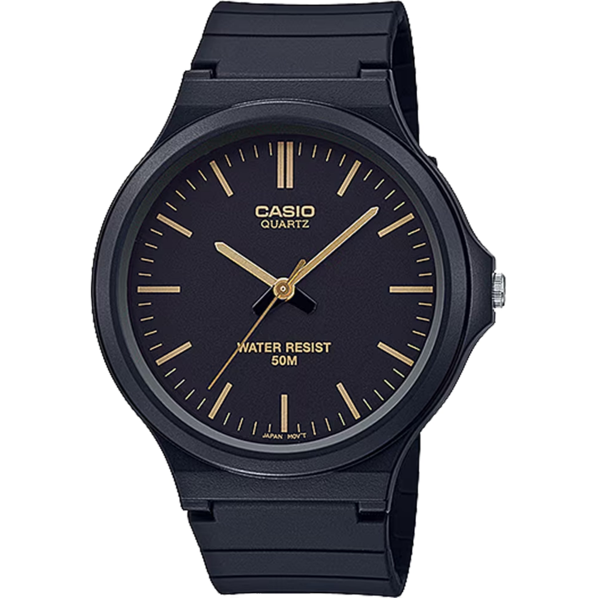 Casio Men’s Black Analog Watch with Black Dial - MW-240-1E2V