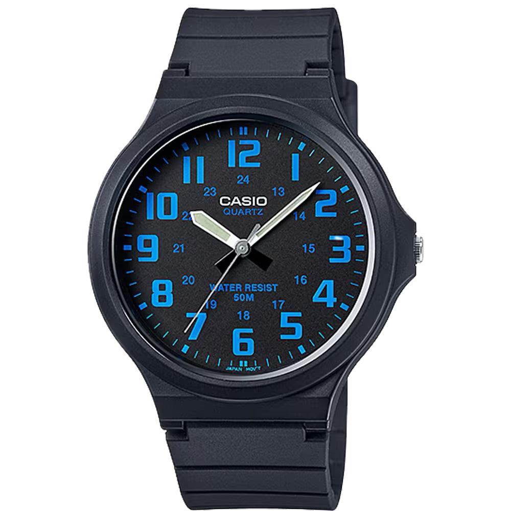 Casio Men's Casual Analog Watch with Blue Dial - MW-240-2BV