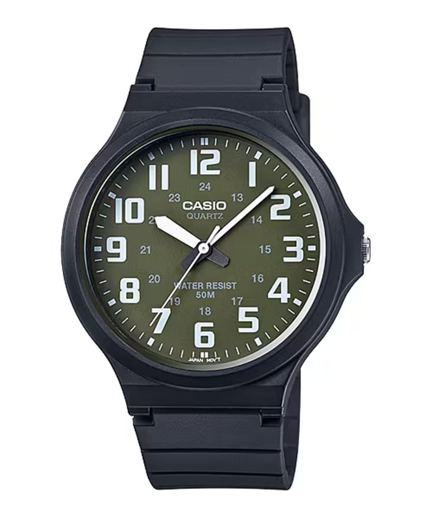 Casio MenÕs Black Watch with Military Green Dial - MW-240-3BVDF
