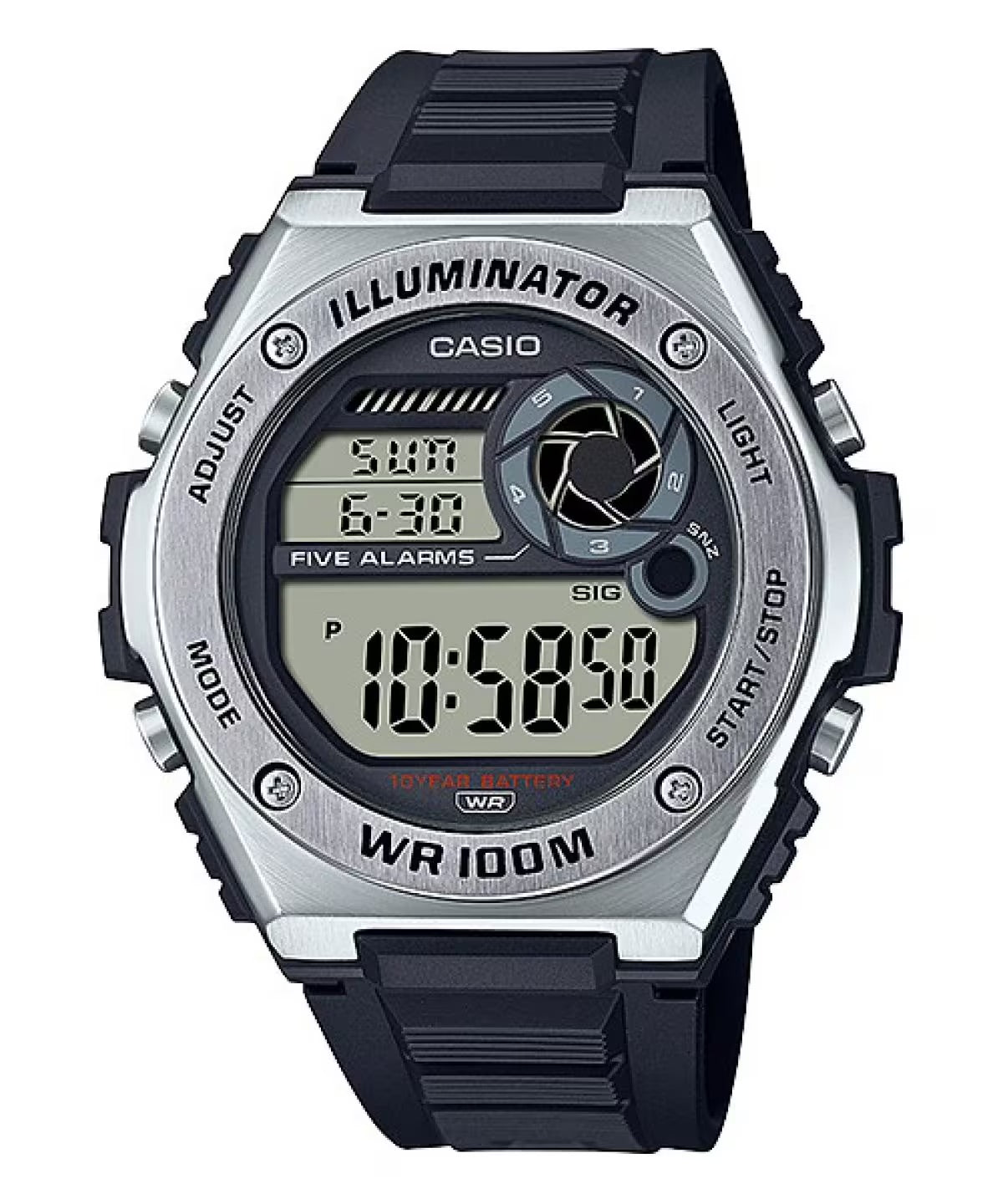 Casio Men's Heavy-Duty Digital Sport Watch with Black Dial - MWD-100H-1AV