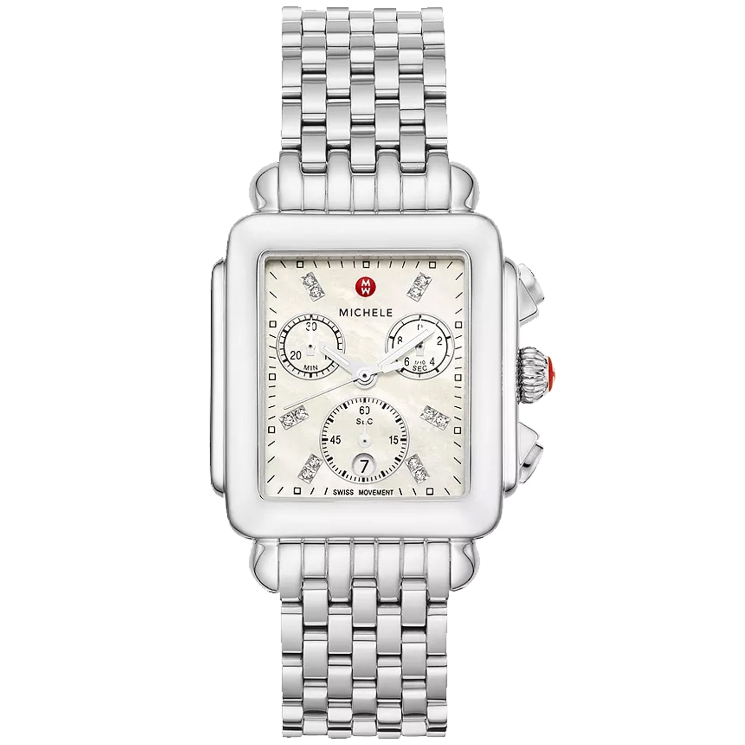 Michele Women's Deco Diamond White MOP Dial Watch - MWW06A000778