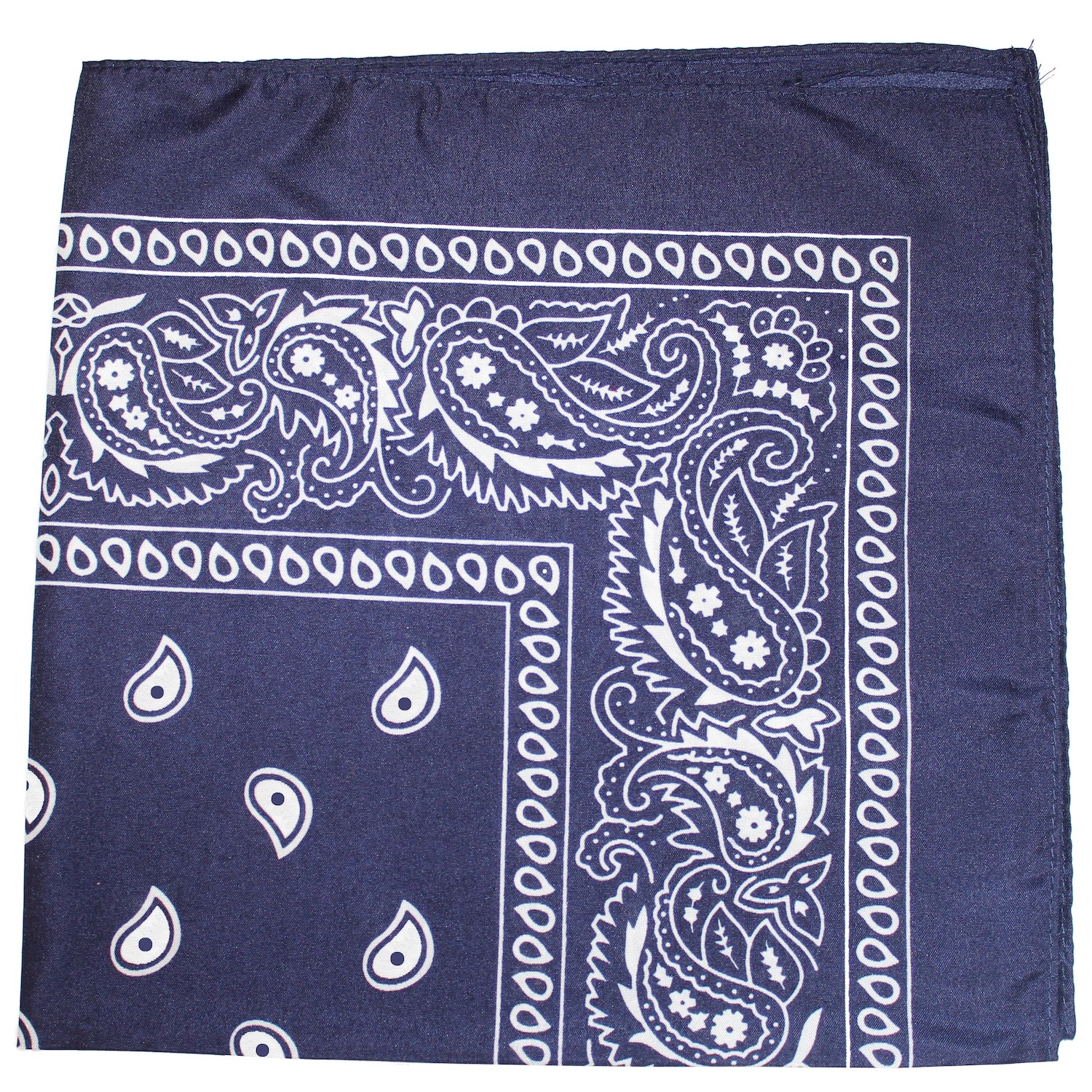 Pack of 18 Cotton Paisley Bandanas Regular Size 22 Inches (Navy Blue)