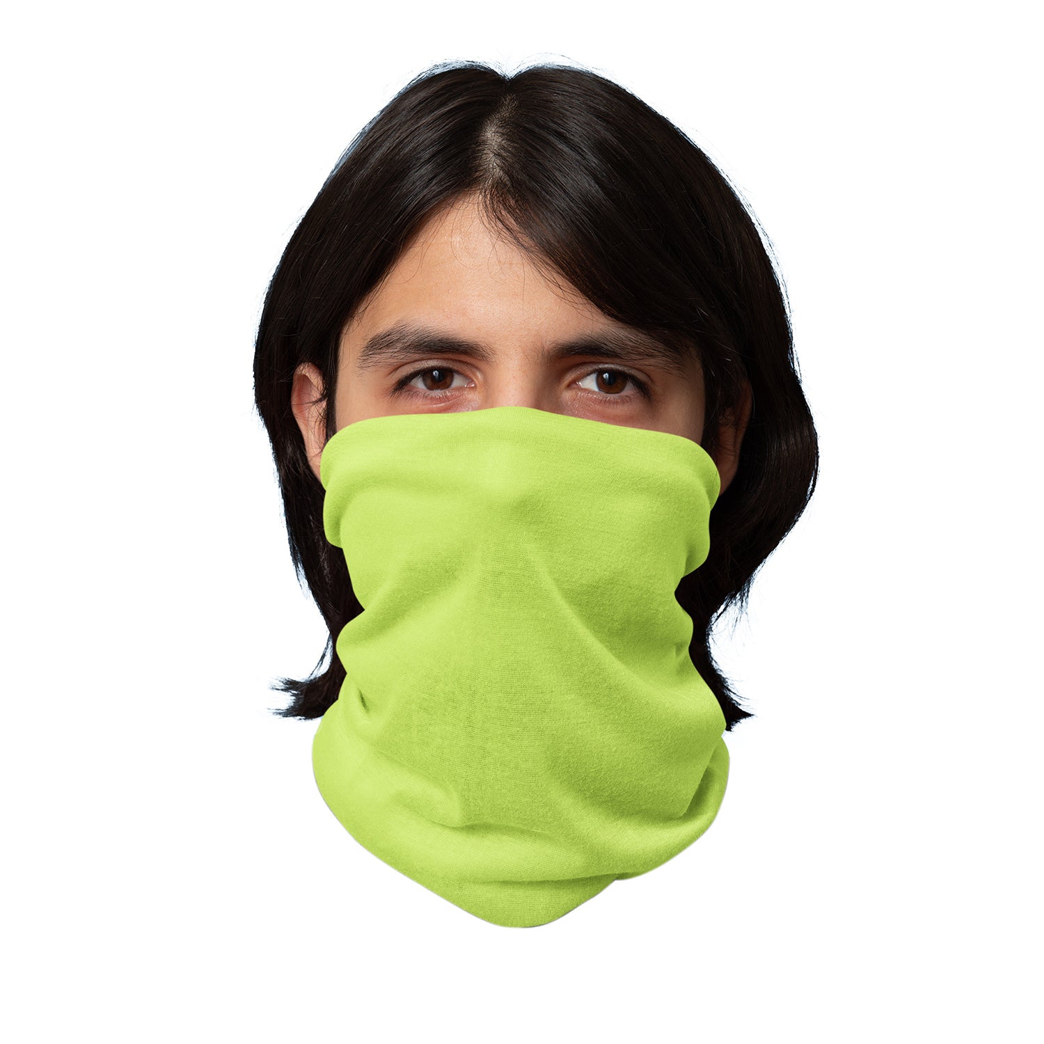 Pack of 6 Face Covering Neck Gaiter Breathable Scarf (Neon Yellow)