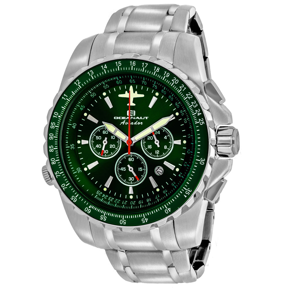 Oceanaut Men's Aviador Pilot Green Dial Watch - OC0117