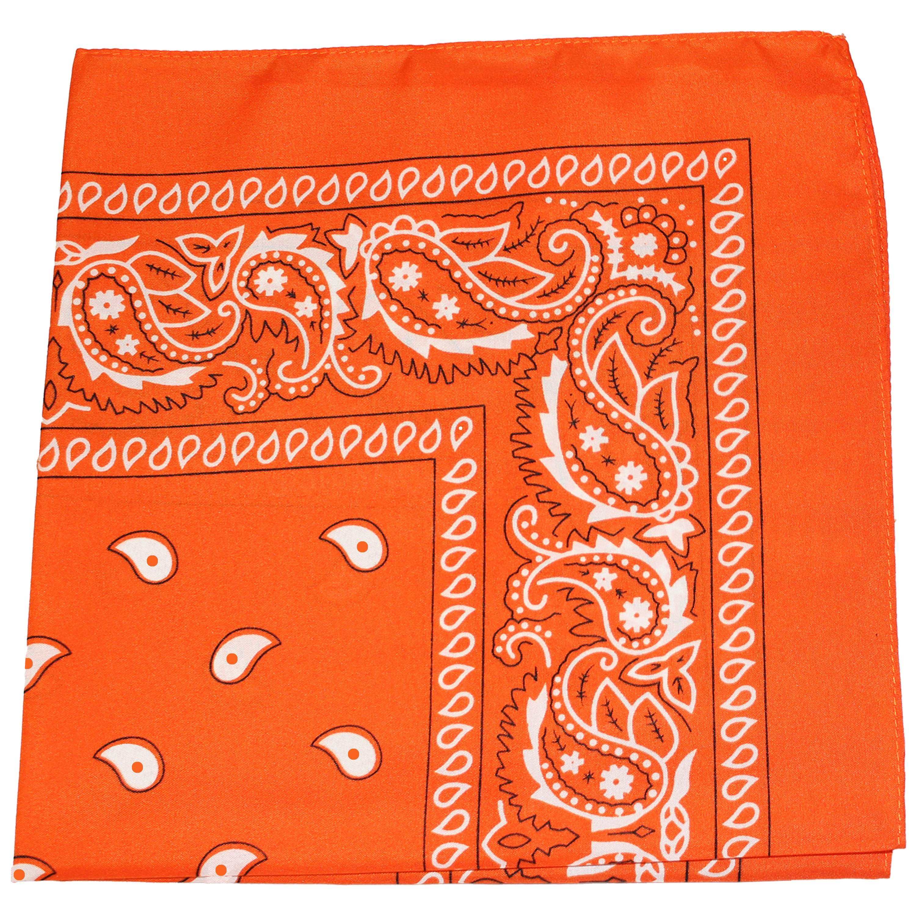 2 Pack Mechaly Cotton 22 x 22 In Bandana - Paisley and Solid Colors Available