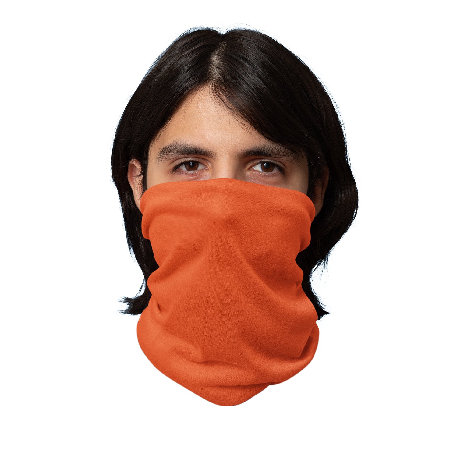 Pack of 6 Face Covering Neck Gaiter Breathable Scarf (Orange)