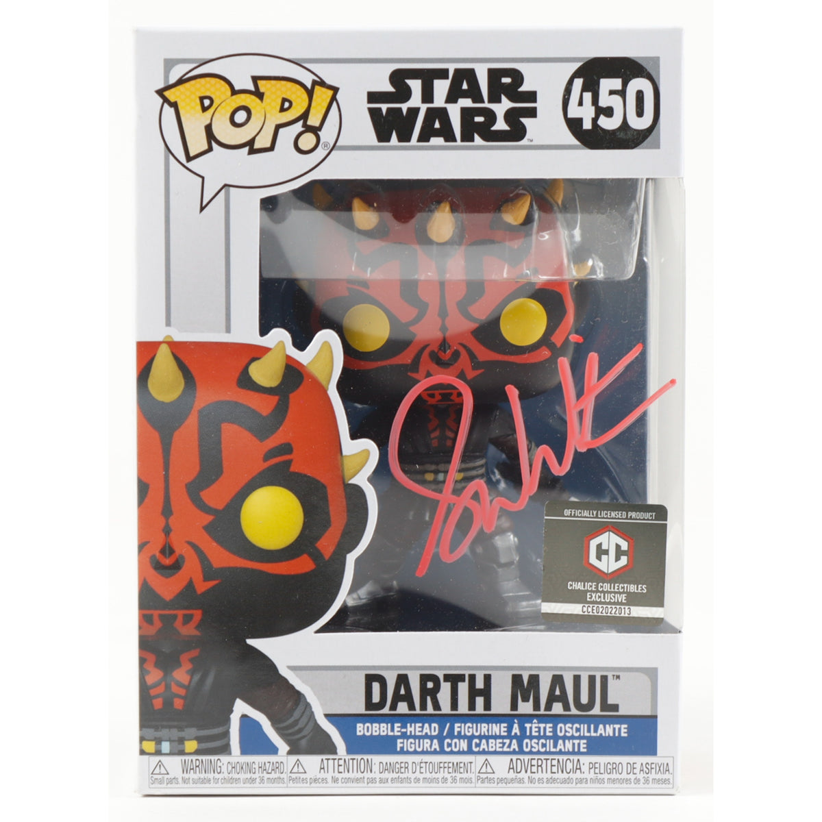 Funko Pop Star Wars: Darth Maul (Sam Witwer Signed) 4-Inch Vinyl Figure #450