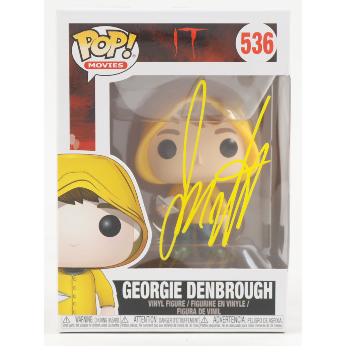 Funko Pop IT: Georgie (Jackson Robert Scott Signed) 4-Inch Vinyl Figure #536