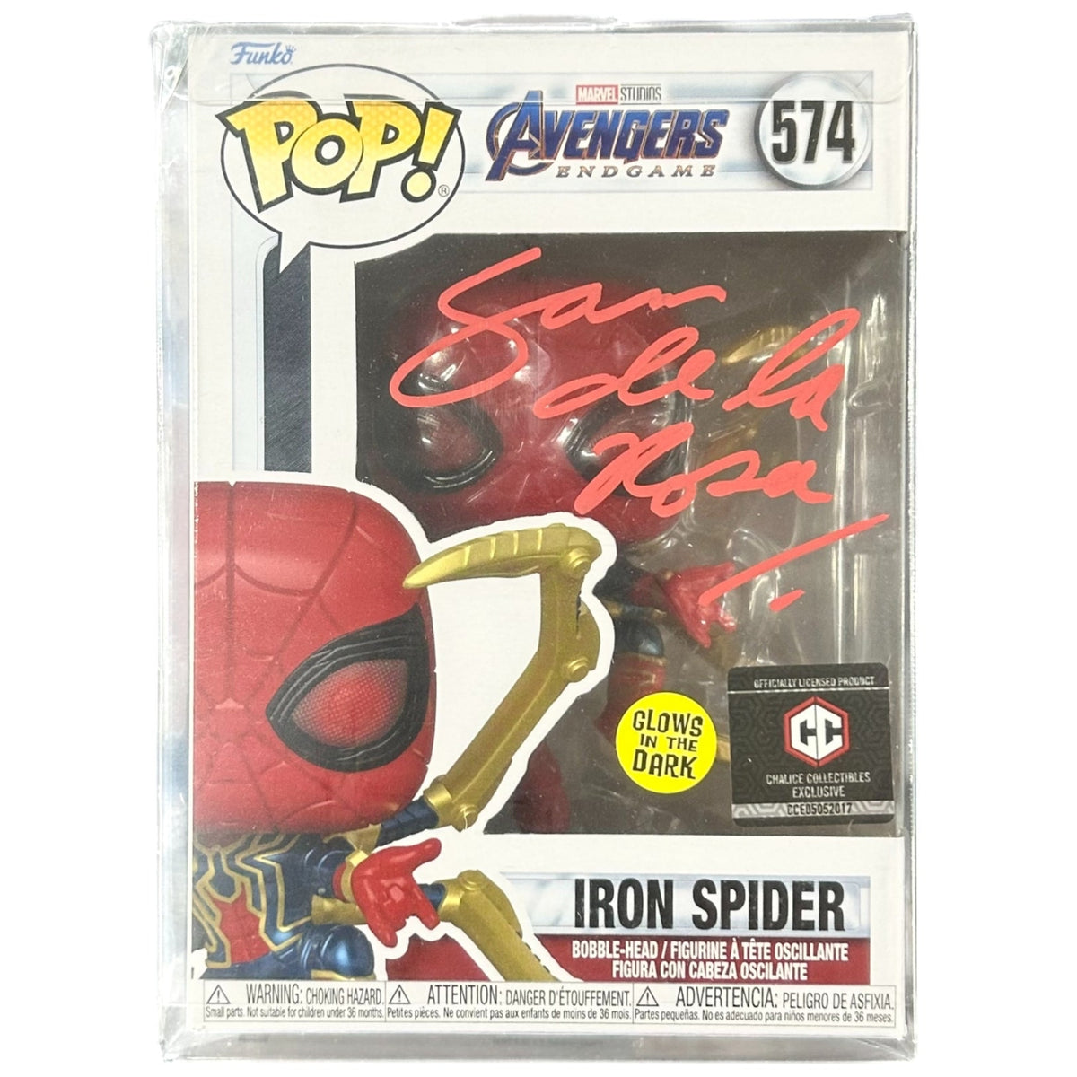 Funko Pop Marvel: Iron Spider (Sam De La Rosa Signed) 4-Inch Vinyl Figure #574