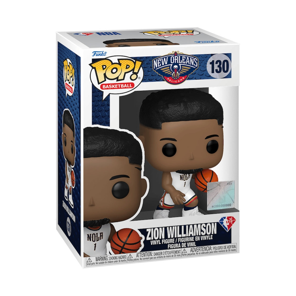 Funko Pop! NBA 75th Anniversary New Orleans Pelicans Zion Williamson #130 Vinyl Figure