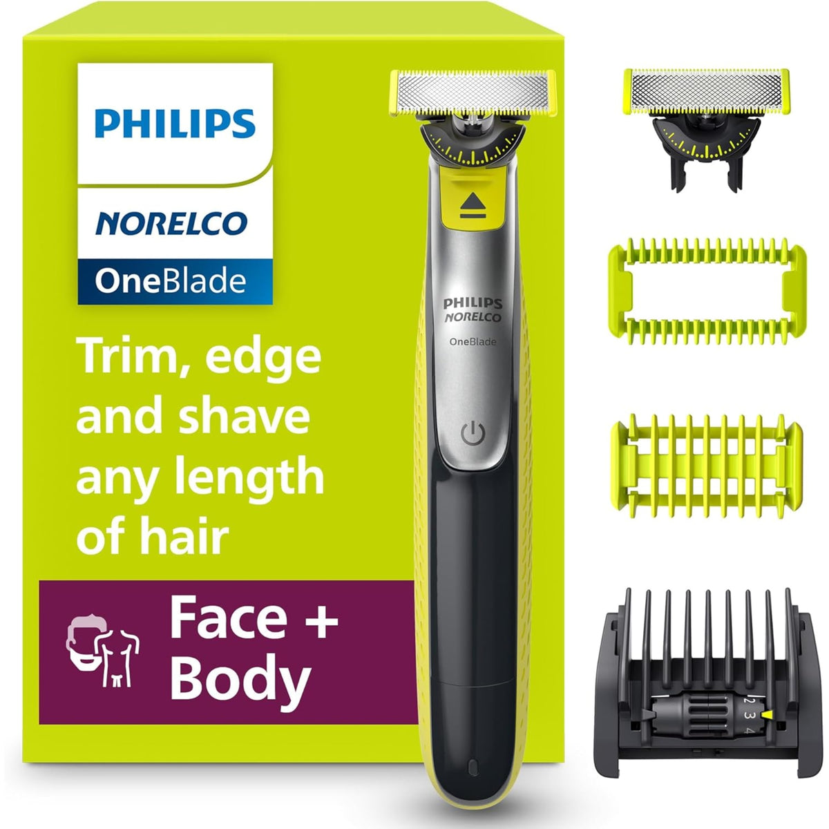 Philips Norelco OneBlade Face + Body Hybrid Trimmer & Shaver - QP2834-70-UT