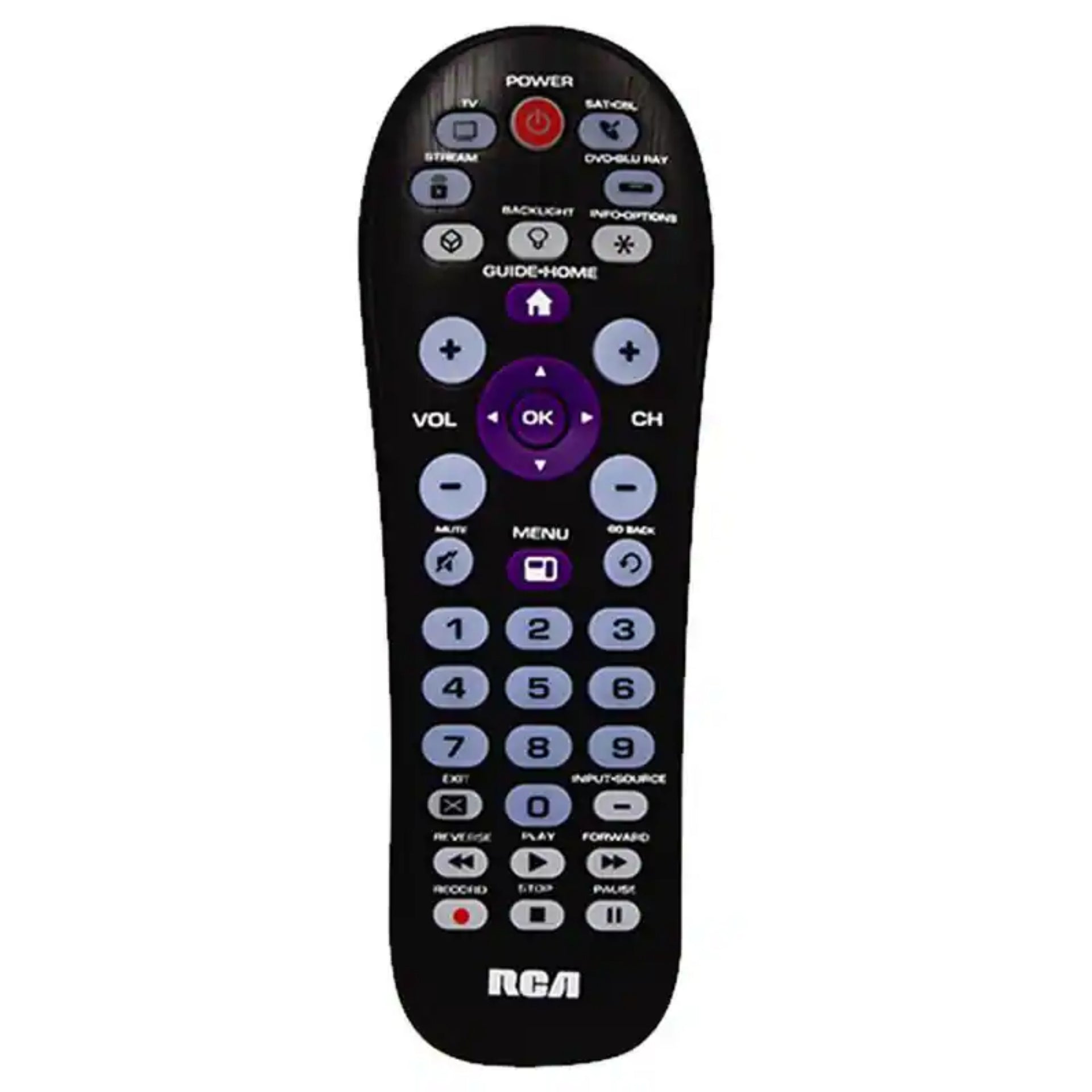 RCA Big Button Universal Remote 3 Device Backlit Control RCR313BEV Black - RCR414BHE-MI