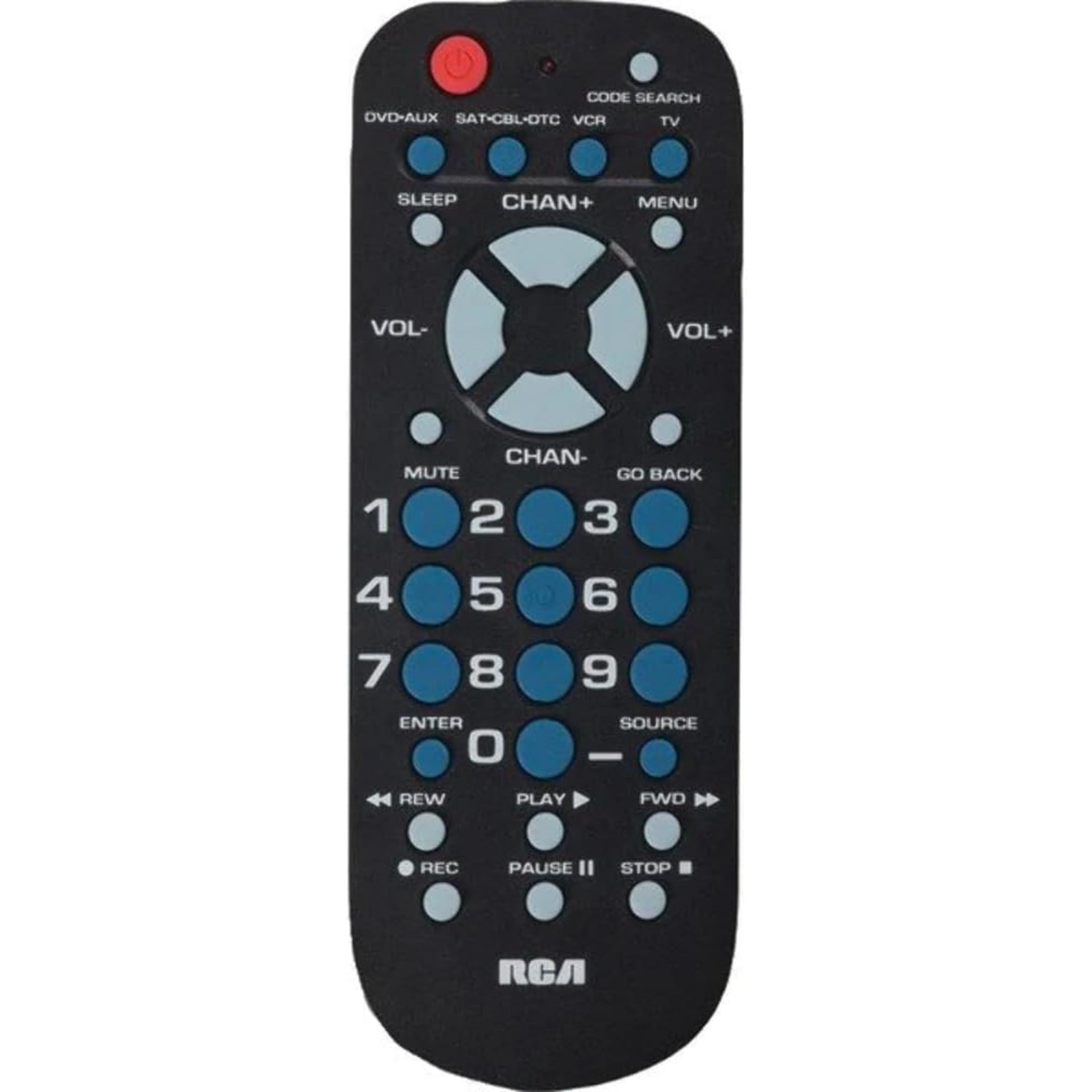 RCA 4 Device Universal Remote Control RCR504BE Black Easy Setup TV Cable DVD - RCR504BE-MI