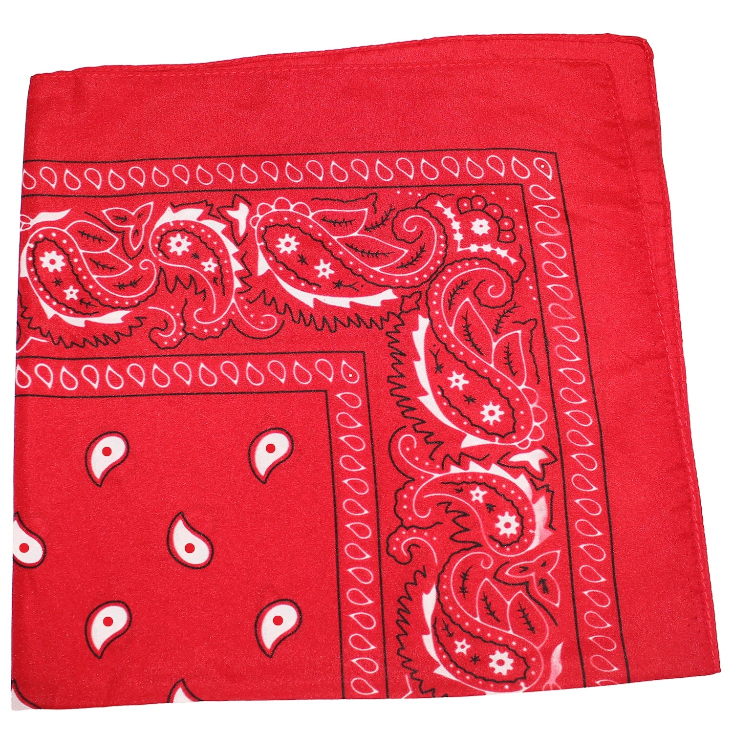 Pack of 30 XL Oversized Polyester Paisley Bandanas 27 Inches (Red)