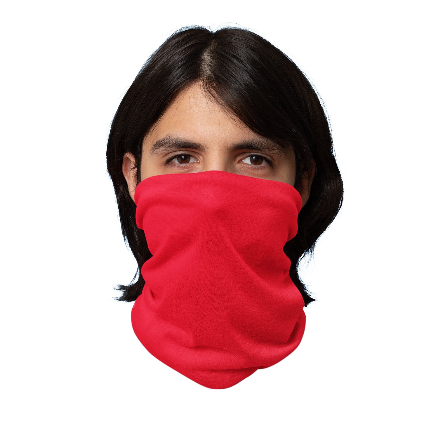 Pack of 6 Face Covering Neck Gaiter Breathable Scarf (Red)