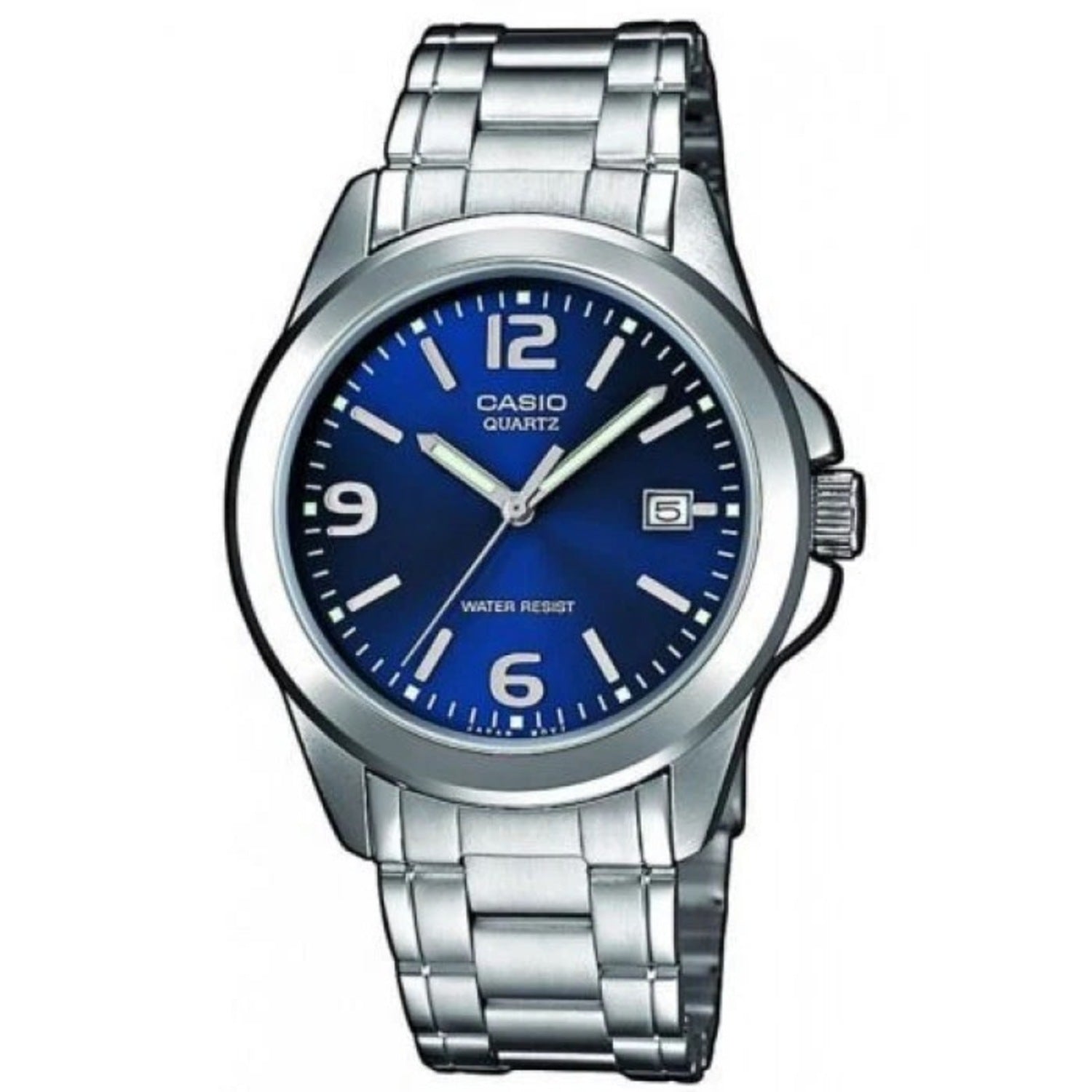 Casio MenÕs Blue Dial Stainless Steel Bracelet Watch - MTP-1215A-2A