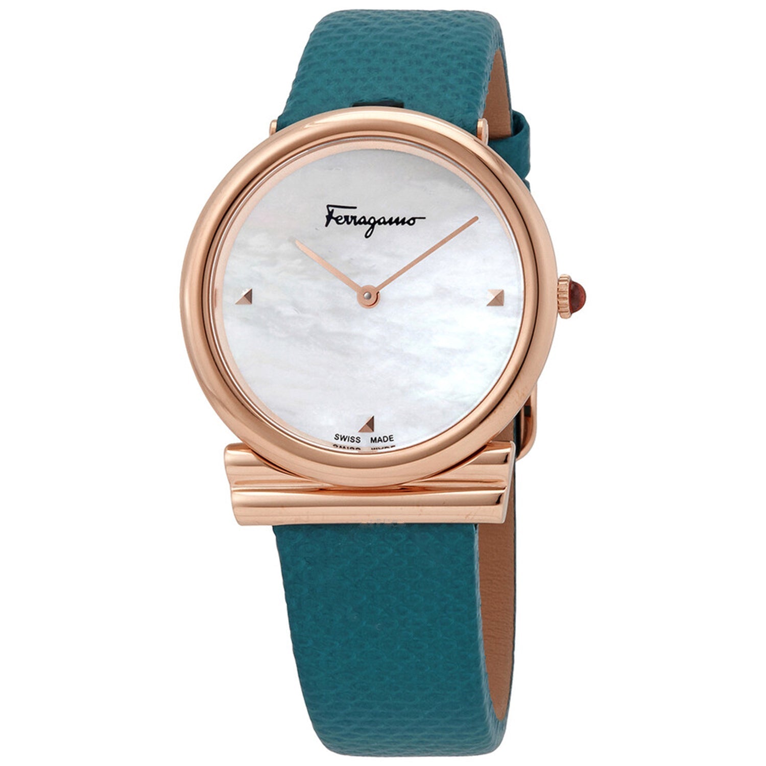 Salvatore Ferragamo Women's Gancini Slim Mother of Pearl Dial Watch - SFIY00219