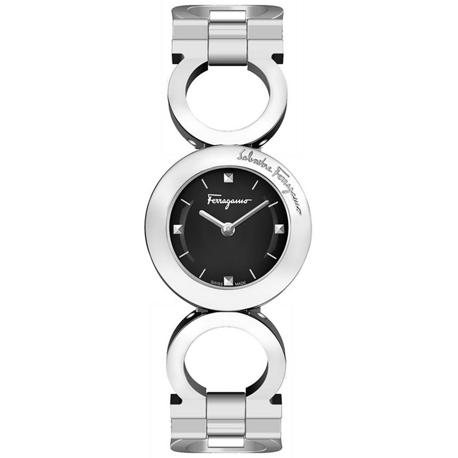 Salvatore Ferragamo Women's Gancini Black Dial Watch - SFYA00221