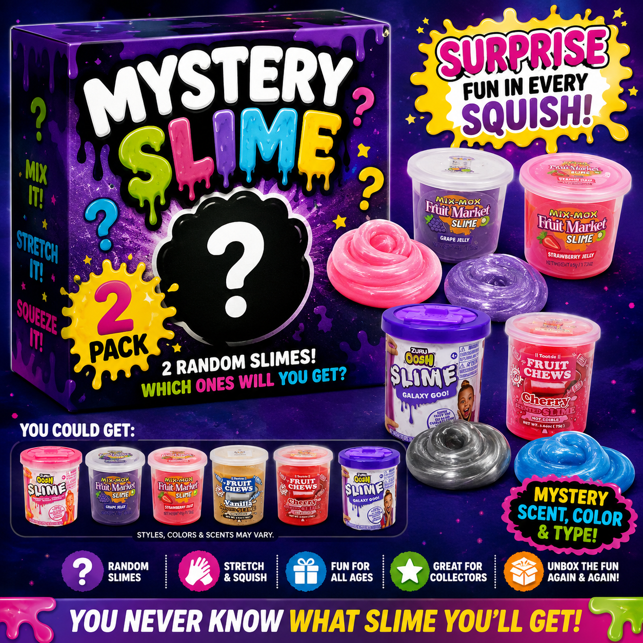 Set of 2 Random Assortment Slimes