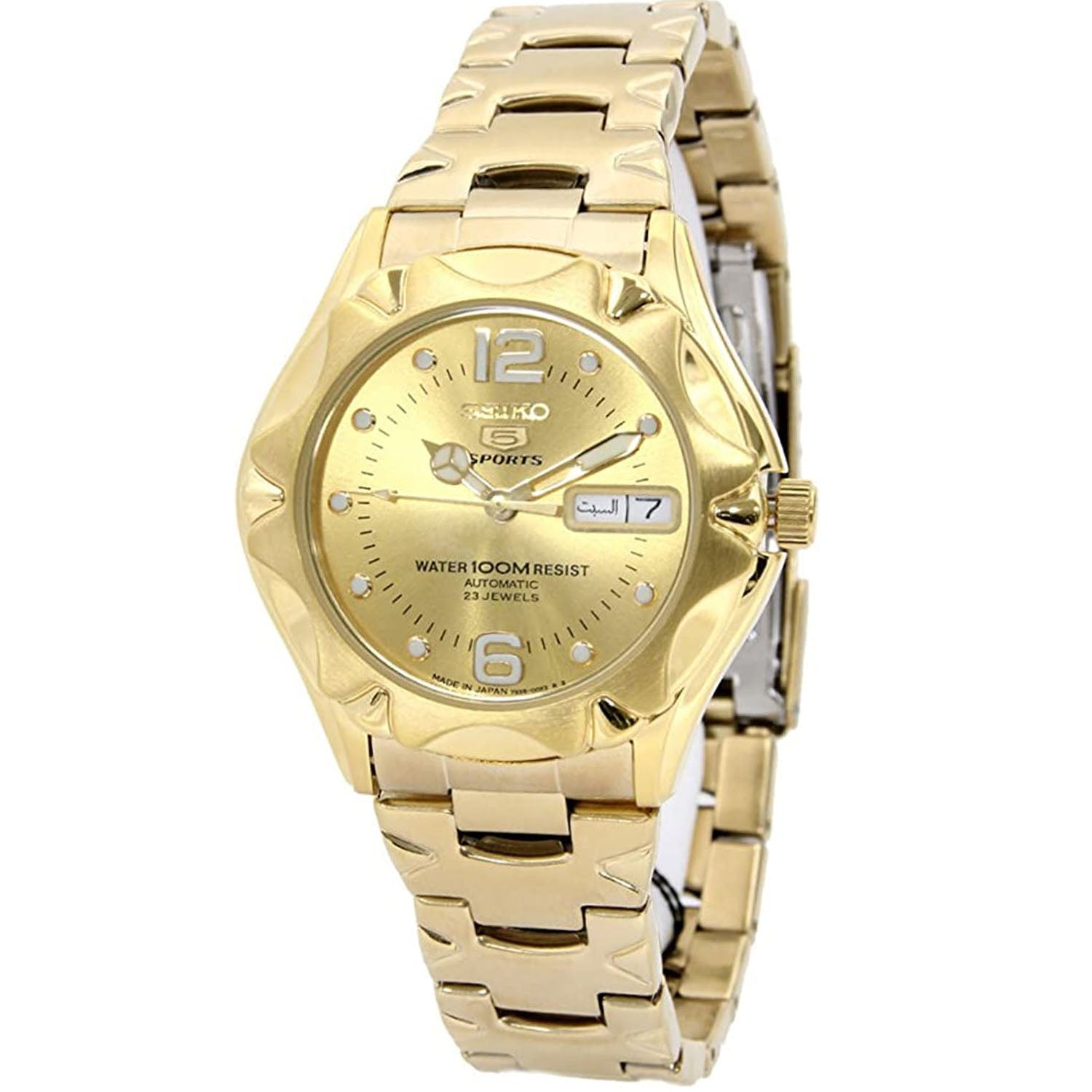 Seiko Men's 5 Sports Gold Dial Watch - SNZ460J1