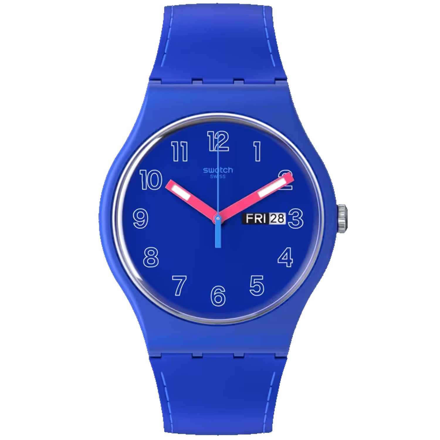 Swatch Men's Originals The January Collection Cobalt Disco Blue Dial Watch - SO29N705