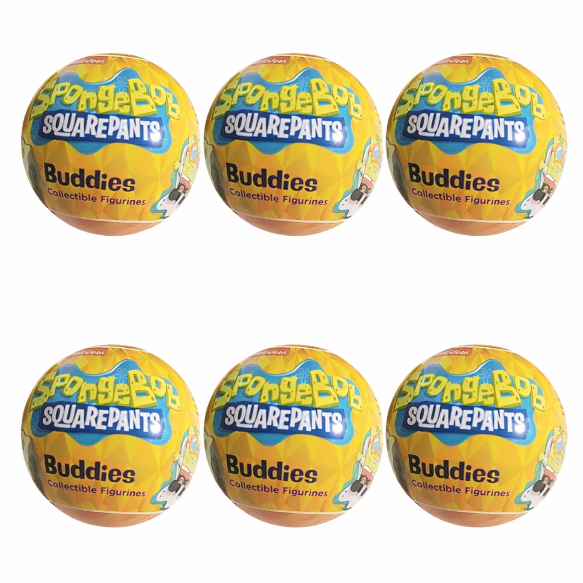 Pack of 6 SpongeBob SquarePants 3D Buddies Mystery Collectible Figures