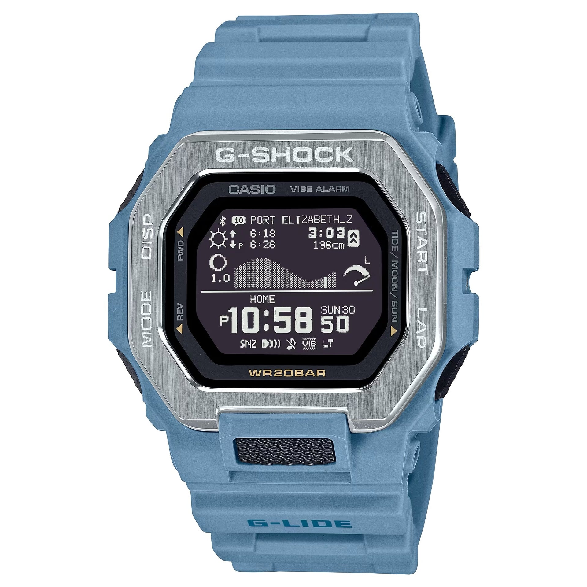 Casio MenÕs G-Shock G-Lide Digital Surf Watch with Blue Band - GBX-100-2