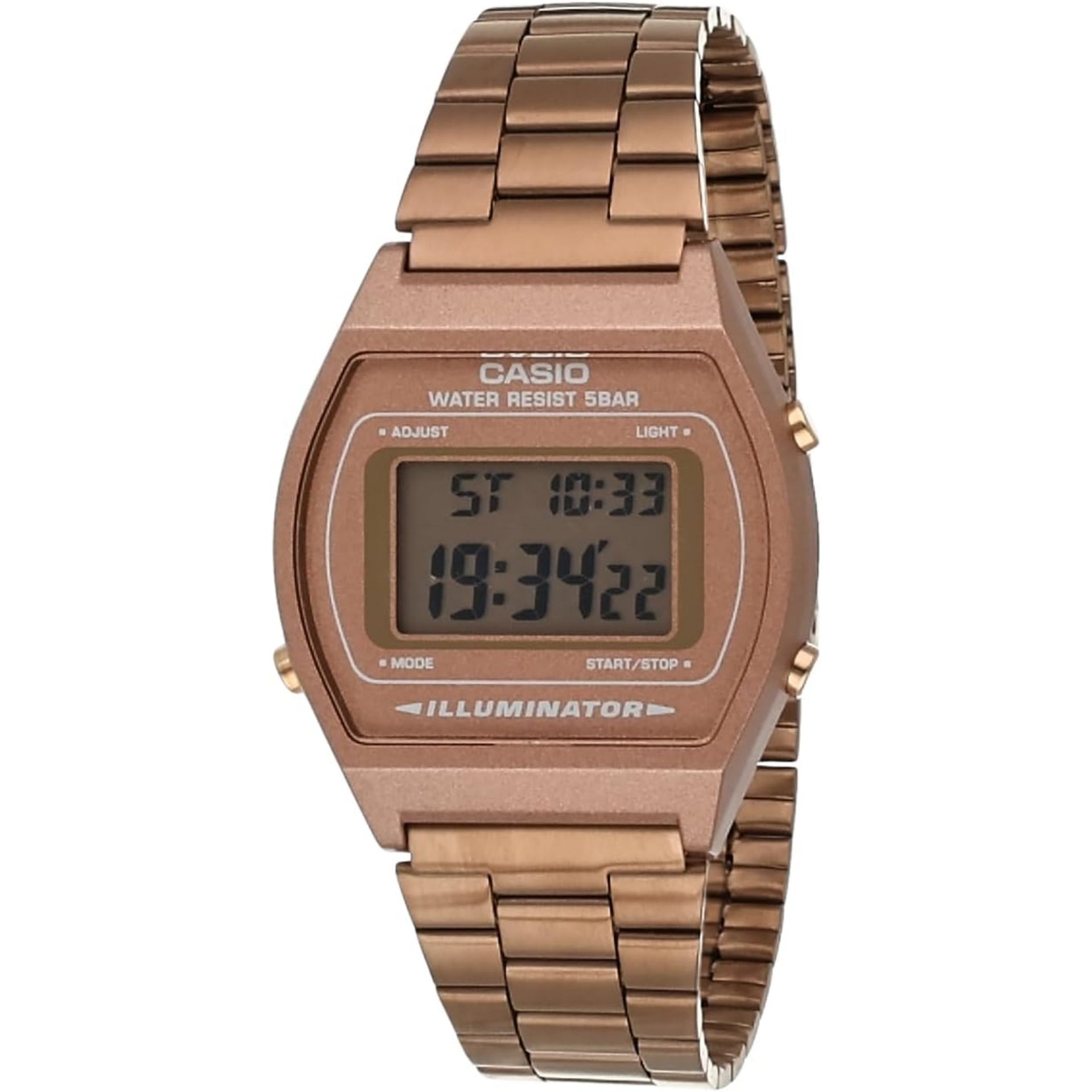 Casio Unisex Digital Watch with Rose Gold Dial - B640WC-5ADF