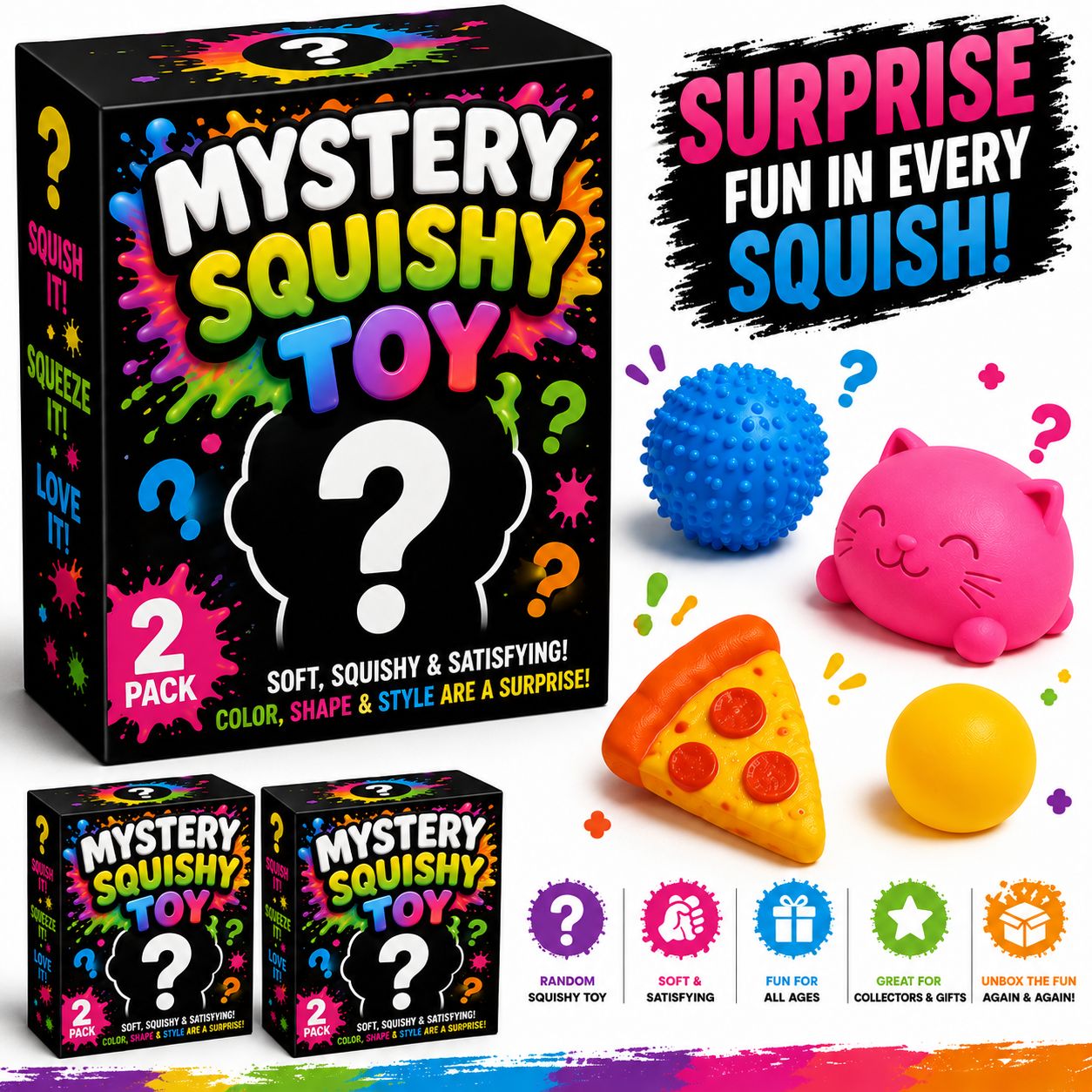 Set of 2 Random Assortment Squishy Toys