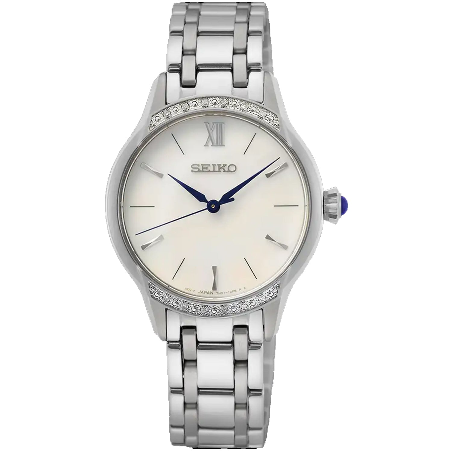 Seiko Women's Stainless Steel White Dial White Dial Watch - SRZ543