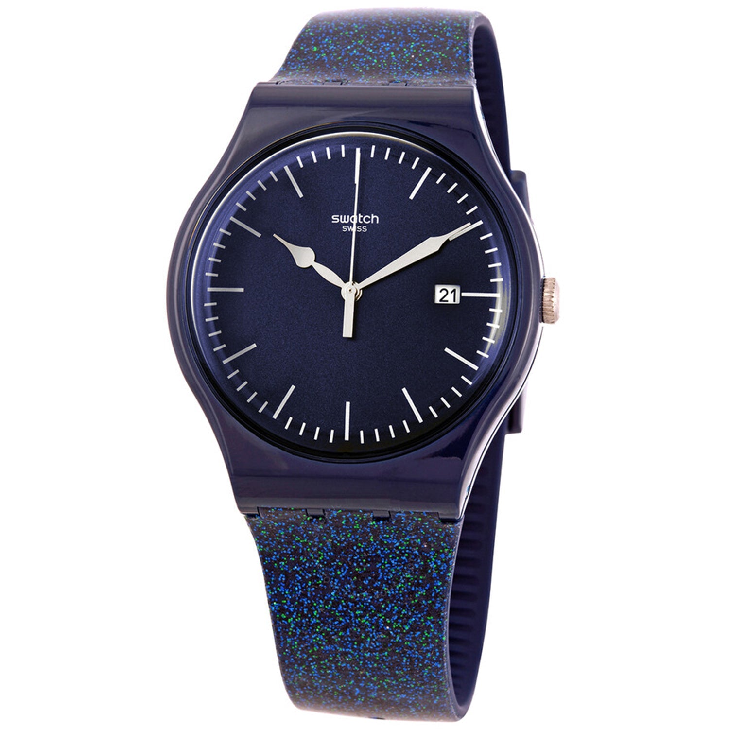 Swatch Men's Glitter Space Blue Dial Watch - SUON401