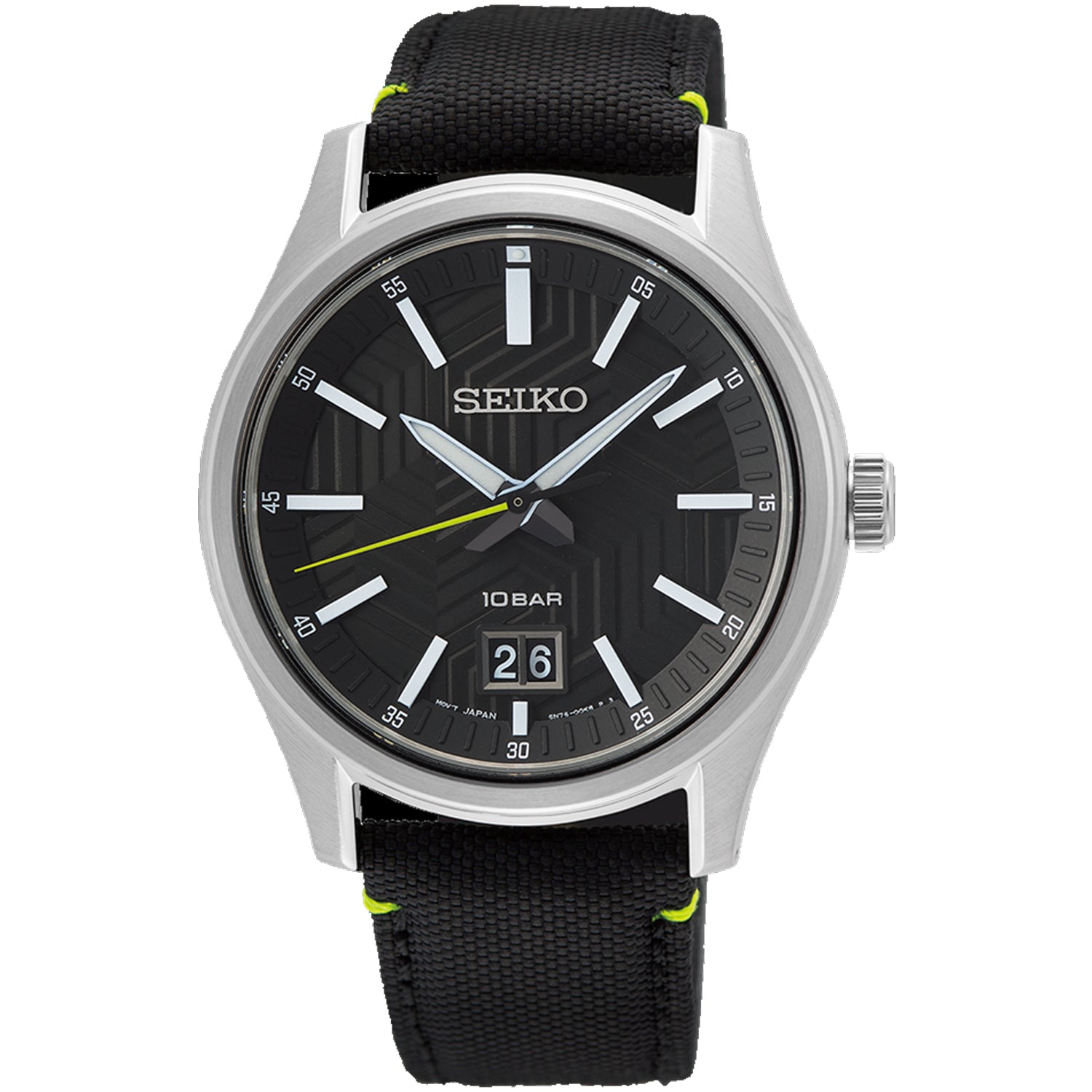 Seiko Men's Big Date Black Dial Watch - SUR517P1