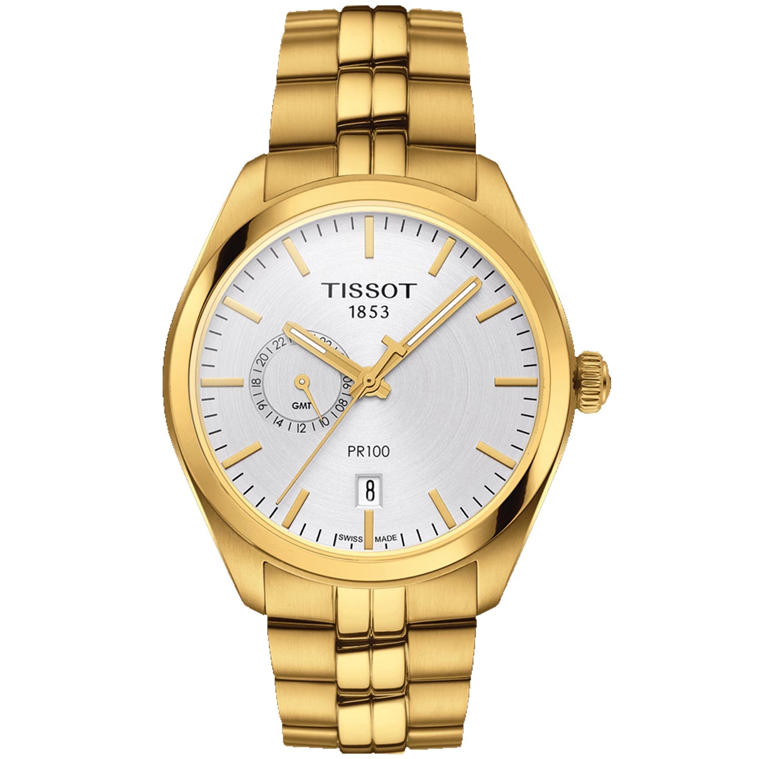 Tissot Men's PR-100 Dual Time Silver Dial Watch - T1014523303100