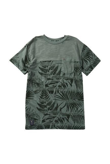 Green Hawaiian Print Pocket Tee