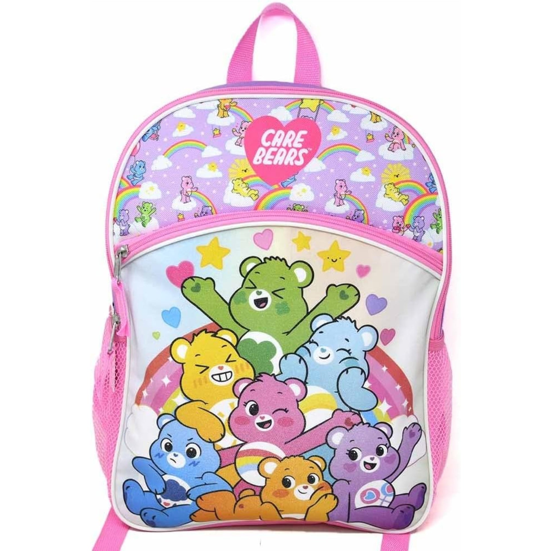 Fast Forward Care Bears 16 Inch Backpack with Half Moon Bottom Pocket