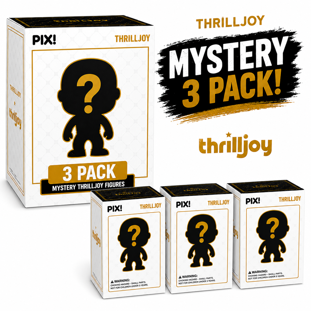 Pack of 3 Random Assortment Thrilljoy PIXL 7-Inch Figures