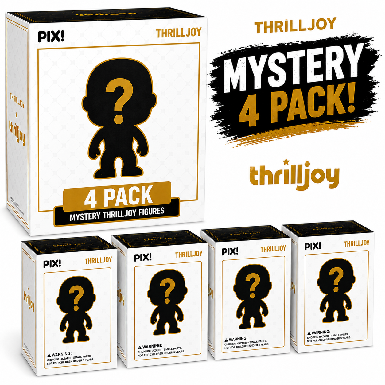 Set of 4 Random Assortment Thrilljoy PIXL 7-Inch Figures
