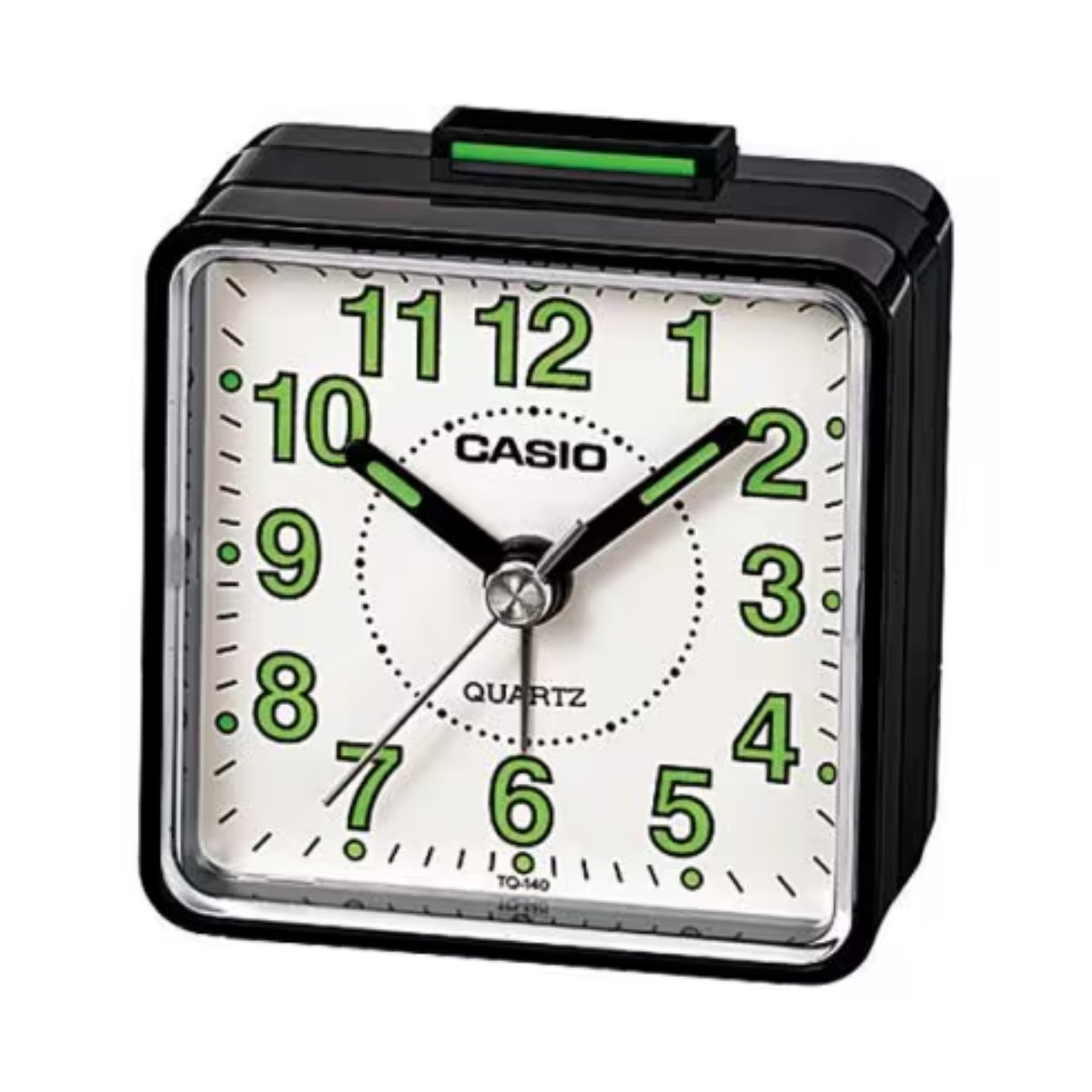 Casio Analog Travel Alarm Clock White Dial Compact - TQ-140-1B