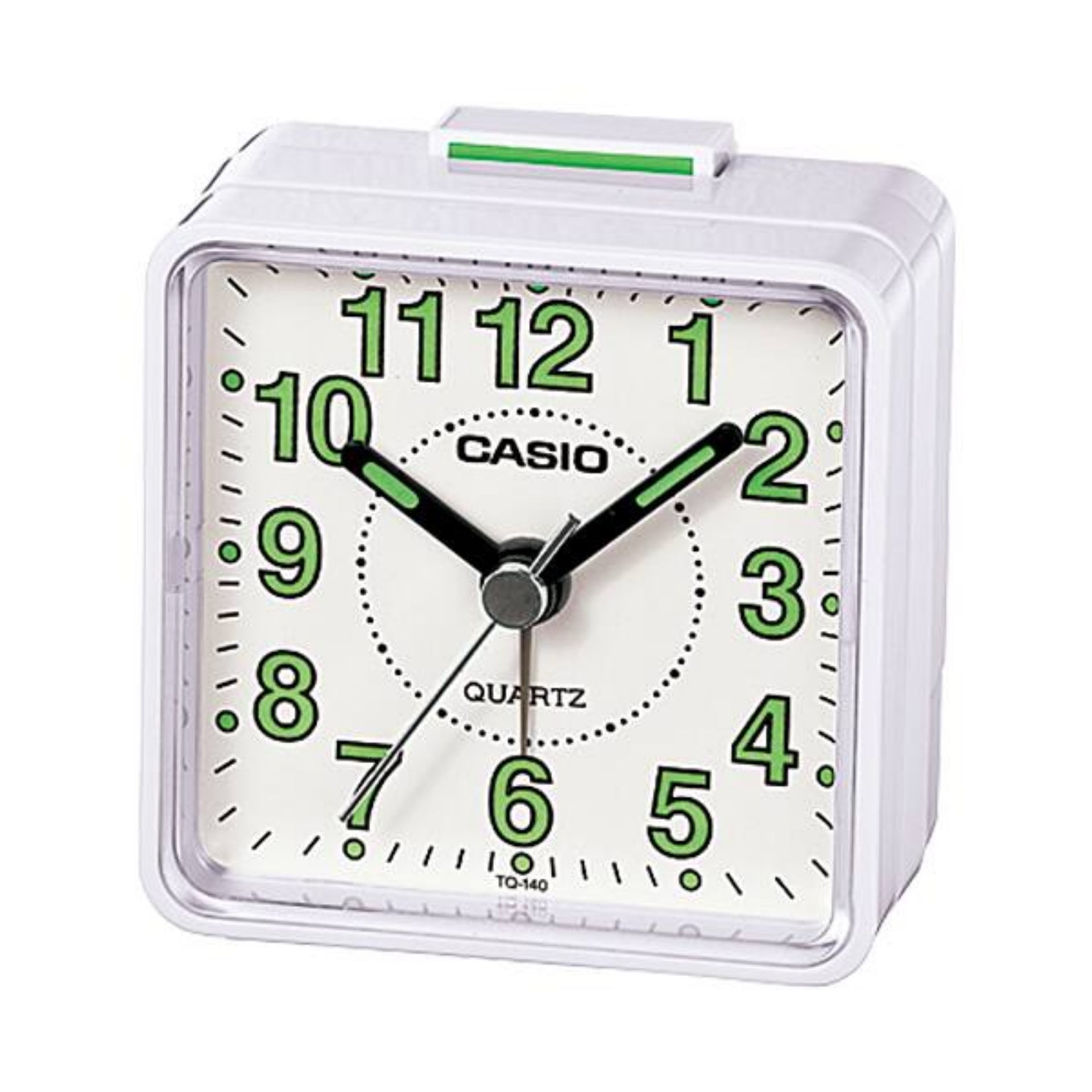 Casio Analog Travel Alarm Clock White Dial Compact - TQ-140-7D