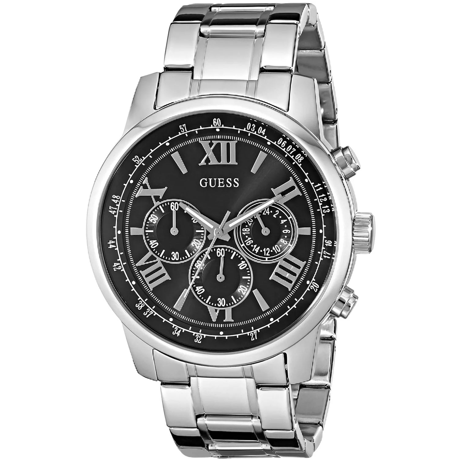 Guess Men's Black Steel Black Dial Watch - U0379G1