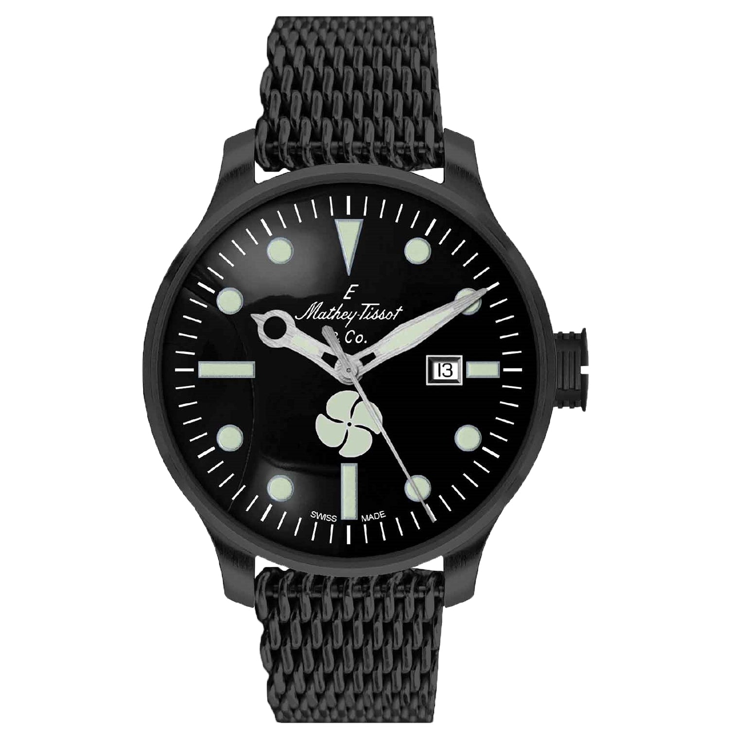 Mathey Tissot Men's Elica Black Dial Watch - U121NN