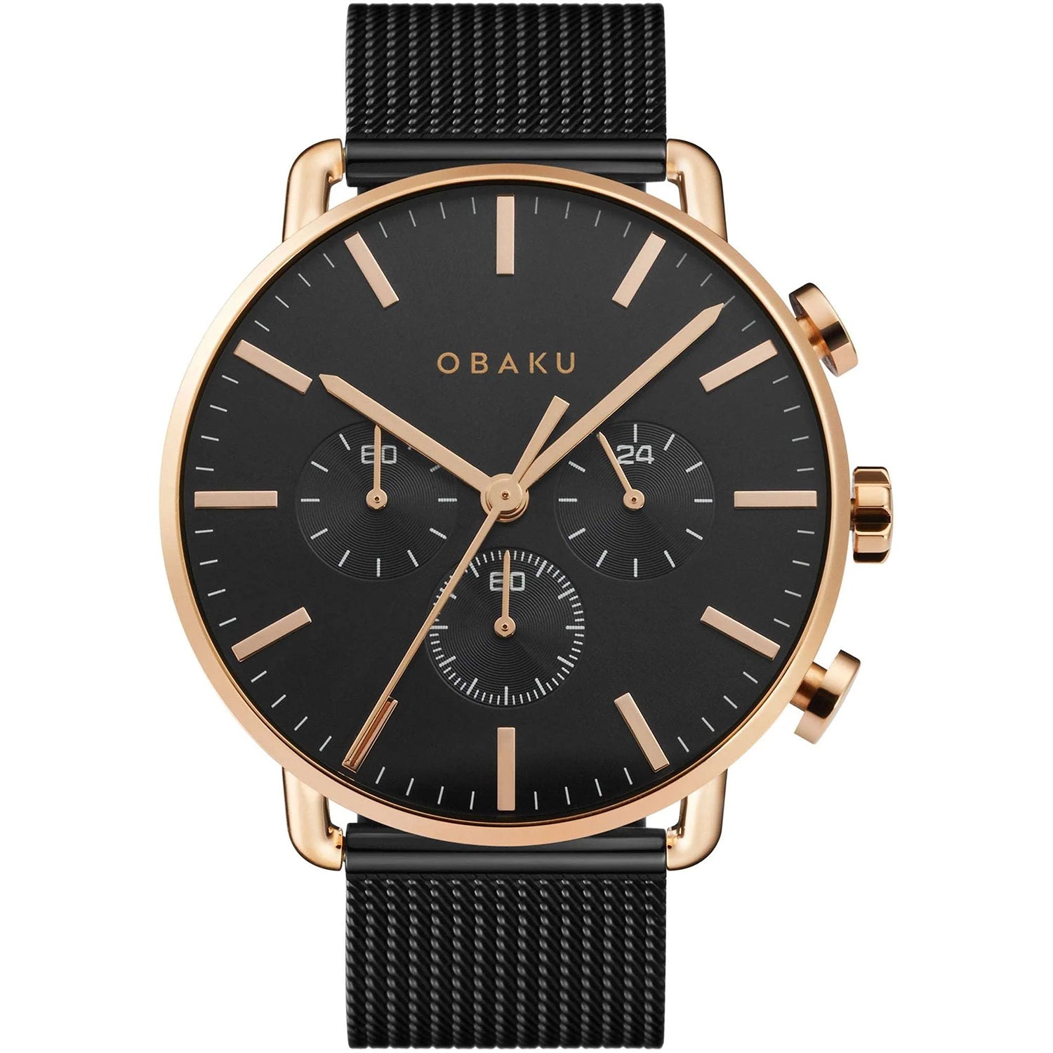 Obaku Men's Havn Black Dial Watch - V232GCVBMB