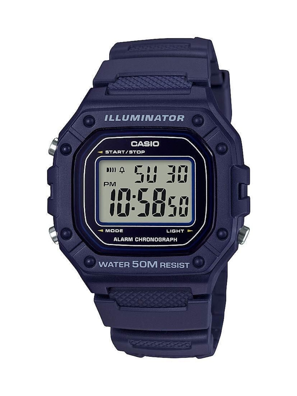 Casio Men's Water-Resistant Digital Watch with Blue Strap - W-218H-2AVCF