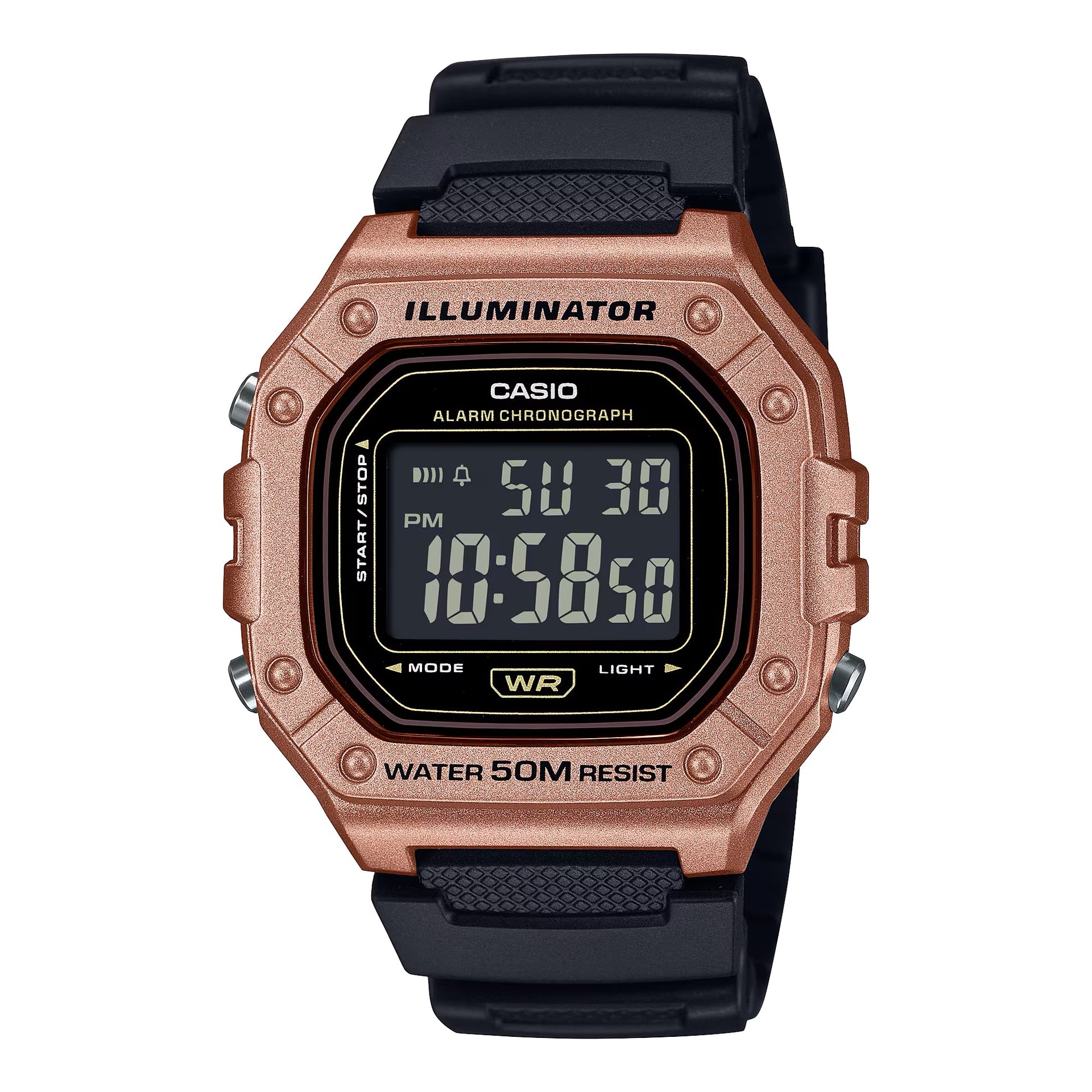 Casio MenÕs Bronze Digital Sport Watch with Black Strap - W-218HM-5BVCF