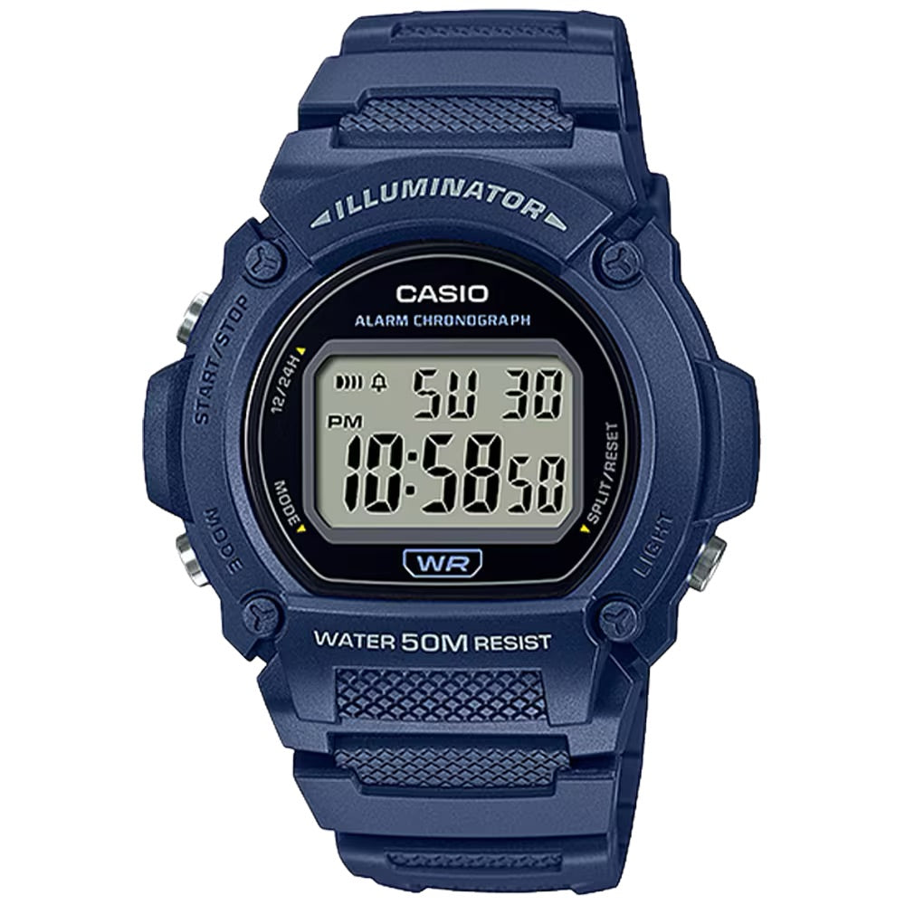 Casio Men's Classic Digital Watch with Blue Strap - W-219H-2AVCF