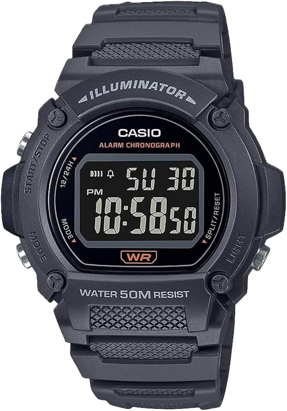 Casio Men's Classic Digital Watch with Gray Band - W-219H-8BVCF
