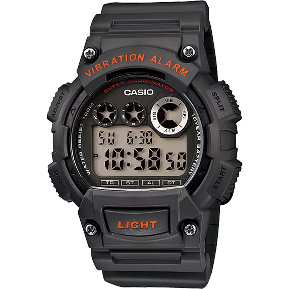 Casio Men's Shock-Resistant Digital Sport Watch with Gray Band- W-735H-8AV