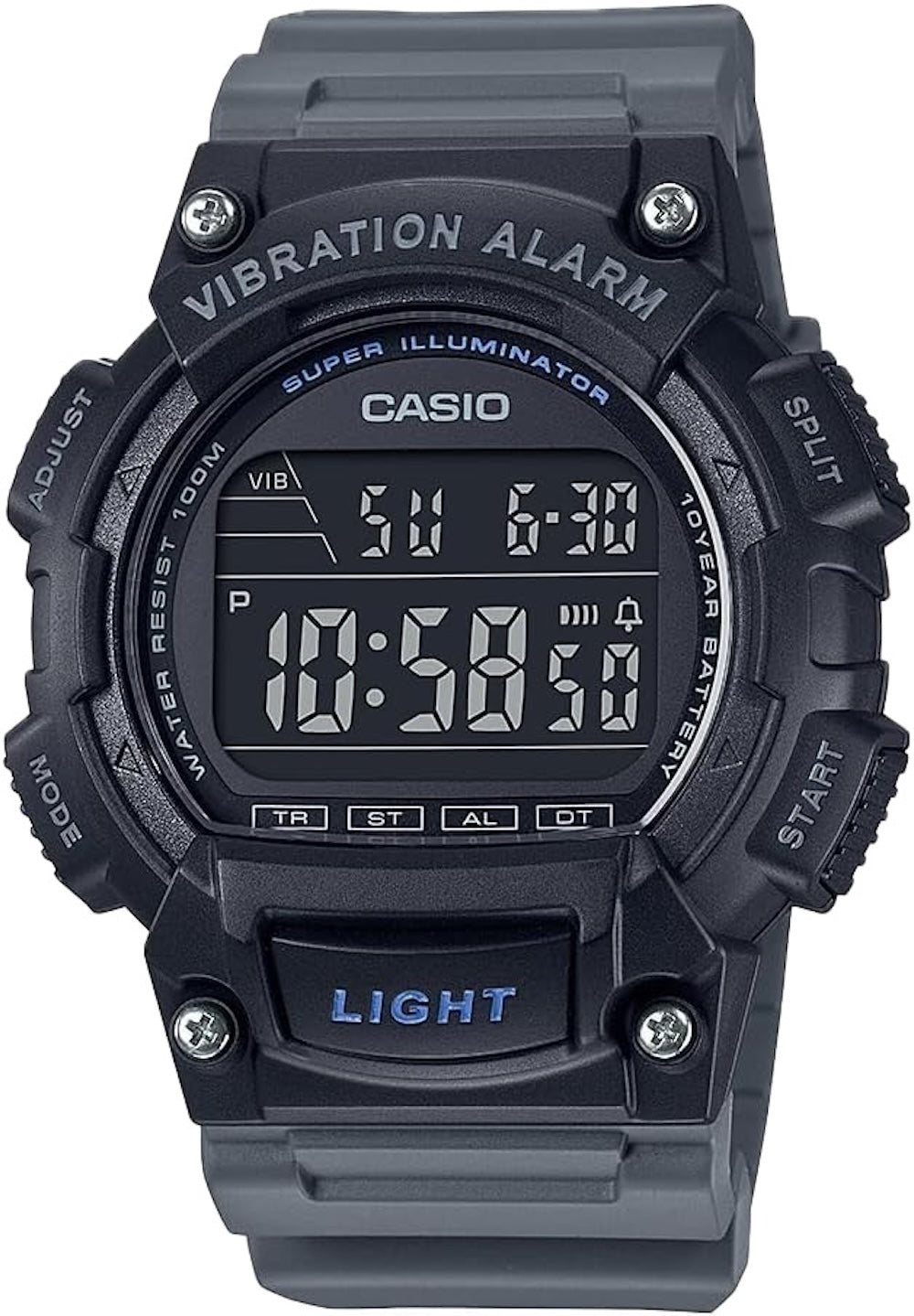 Casio Men's Shock-Resistant Digital Sport Watch with Dark Gray Band- W-736H-8BVCF