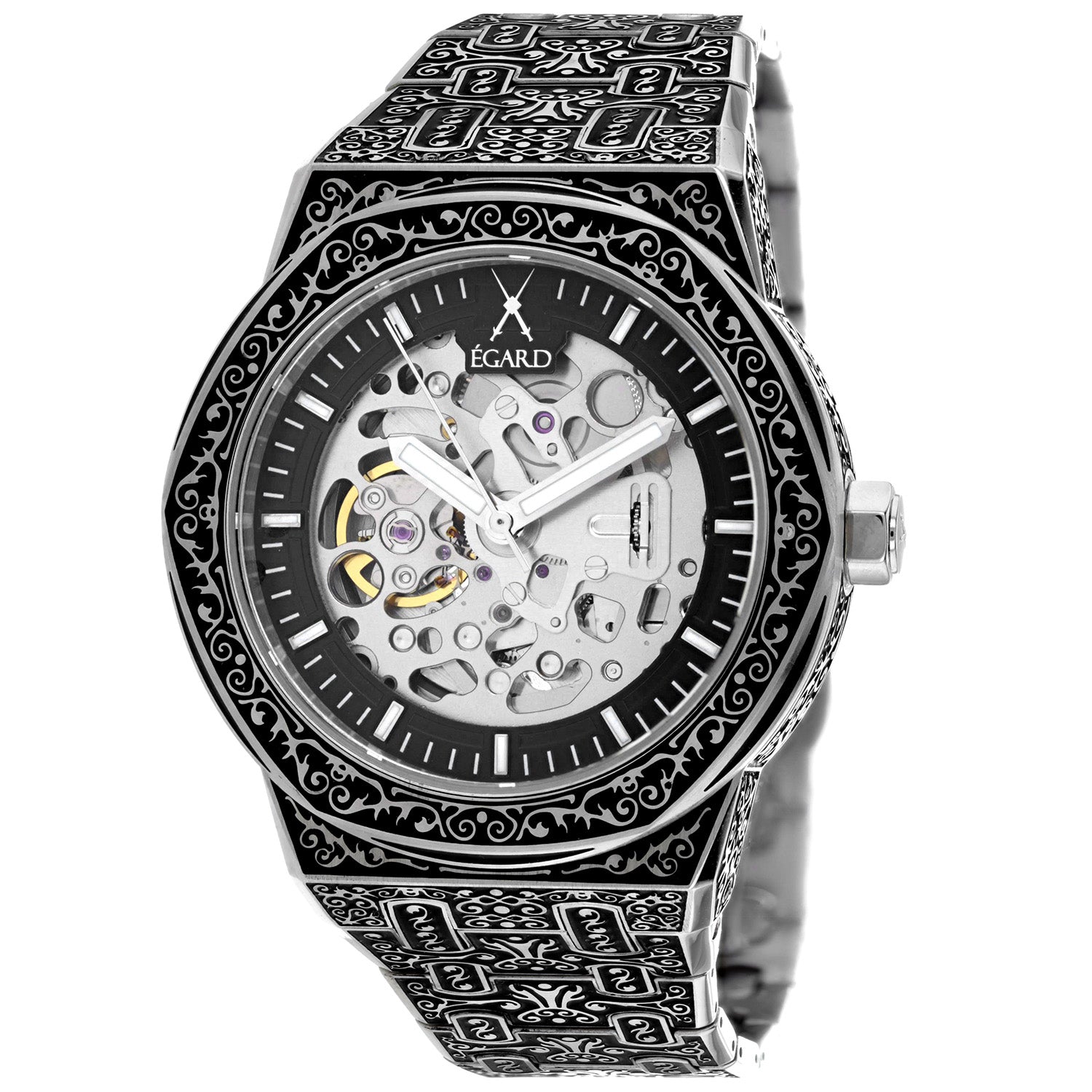 Egard Men's Bermuda Skeleton Silver Dial Watch - WCH-5080-G1G103